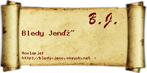 Bledy Jenő névjegykártya